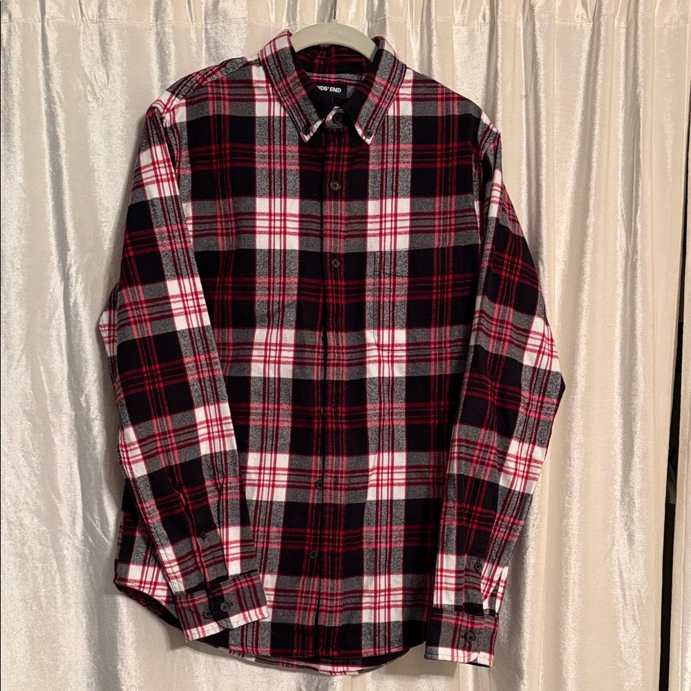 Lands end flannel tailored fit M 15-15 1/2